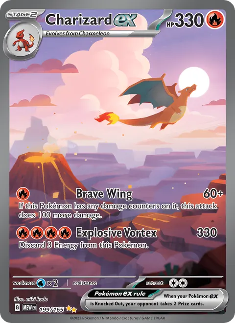 The Charizard ex card, 199/165 from Scarlet & Violet 151